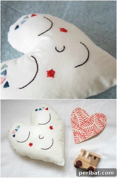 25 Beginner-Friendly Embroidery Projects Plus Free Patterns 17 Charming Valentine heart embroidery pattern for decorative pillows