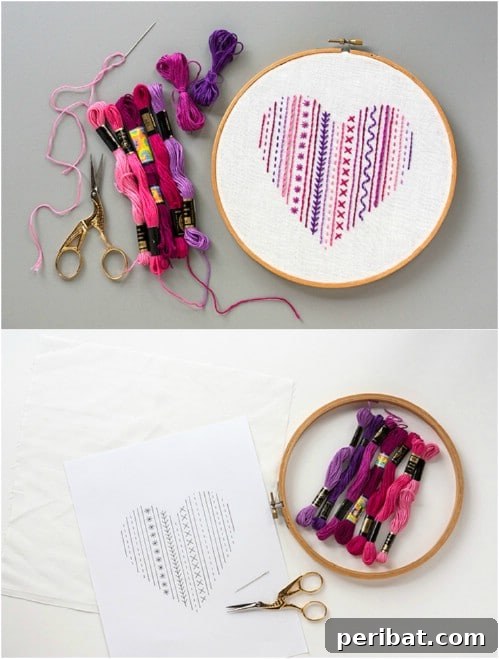 25 Beginner-Friendly Embroidery Projects Plus Free Patterns 3 Detailed embroidery heart sampler showcasing various beginner-friendly stitches
