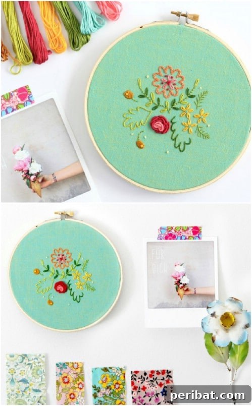 25 Beginner-Friendly Embroidery Projects Plus Free Patterns 10 Delicate sweet posies embroidery pattern featuring small flowers