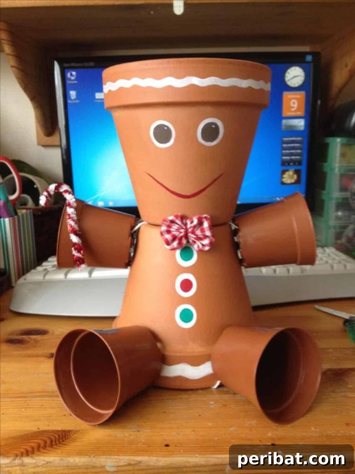 Adorable DIY Clay Pot Gingerbread Man