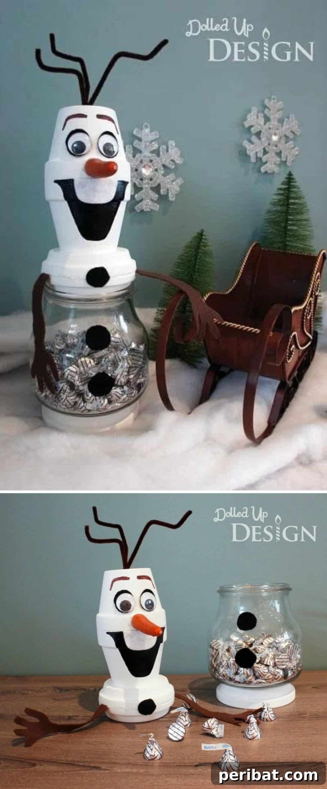 DIY Olaf Christmas Candy Jar
