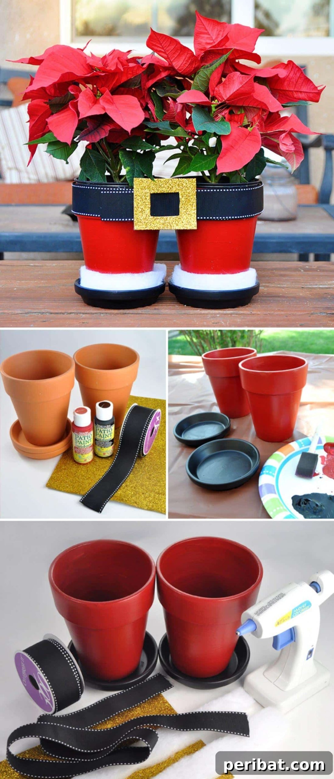 Santa Pants Poinsettia Planters