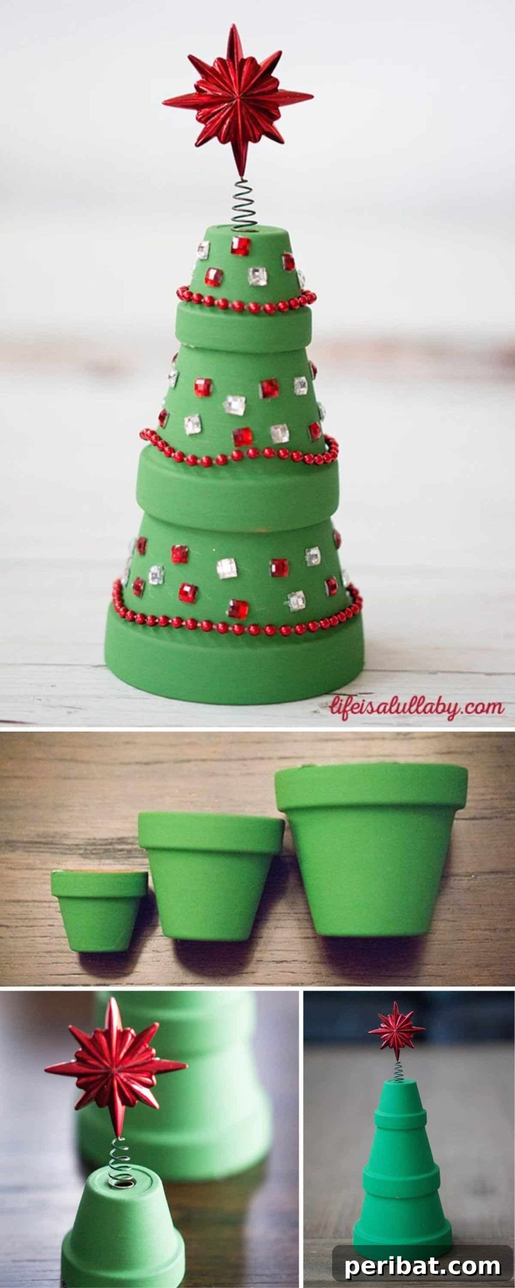 Clay Pot Stacked Christmas Tree