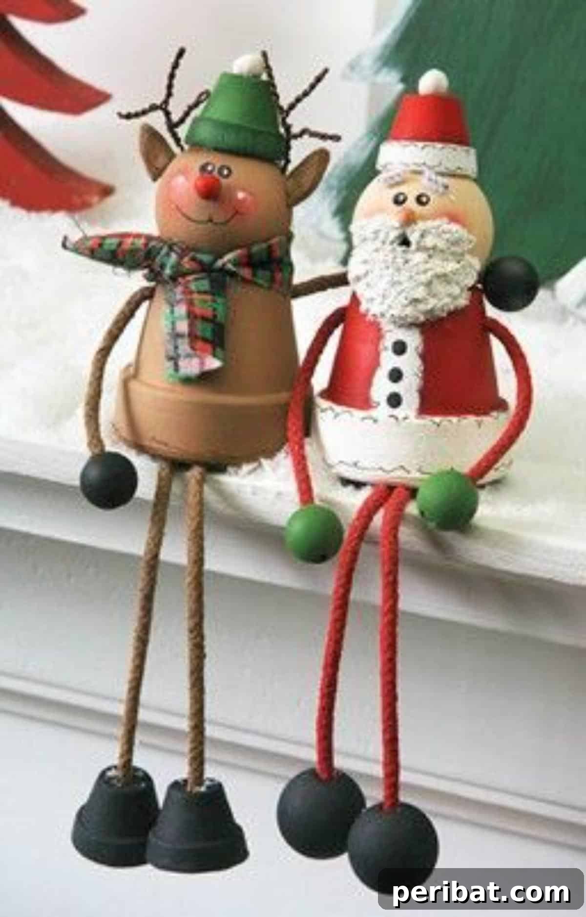 Santa And Rudolph Shelf Sitters
