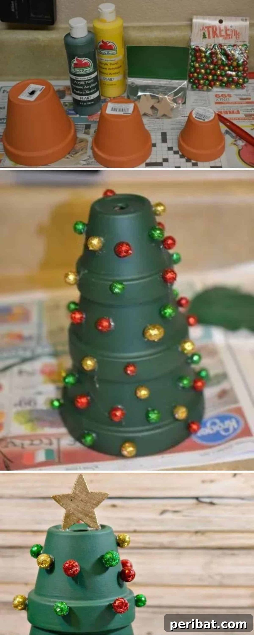 DIY Clay Pot Christmas Tree