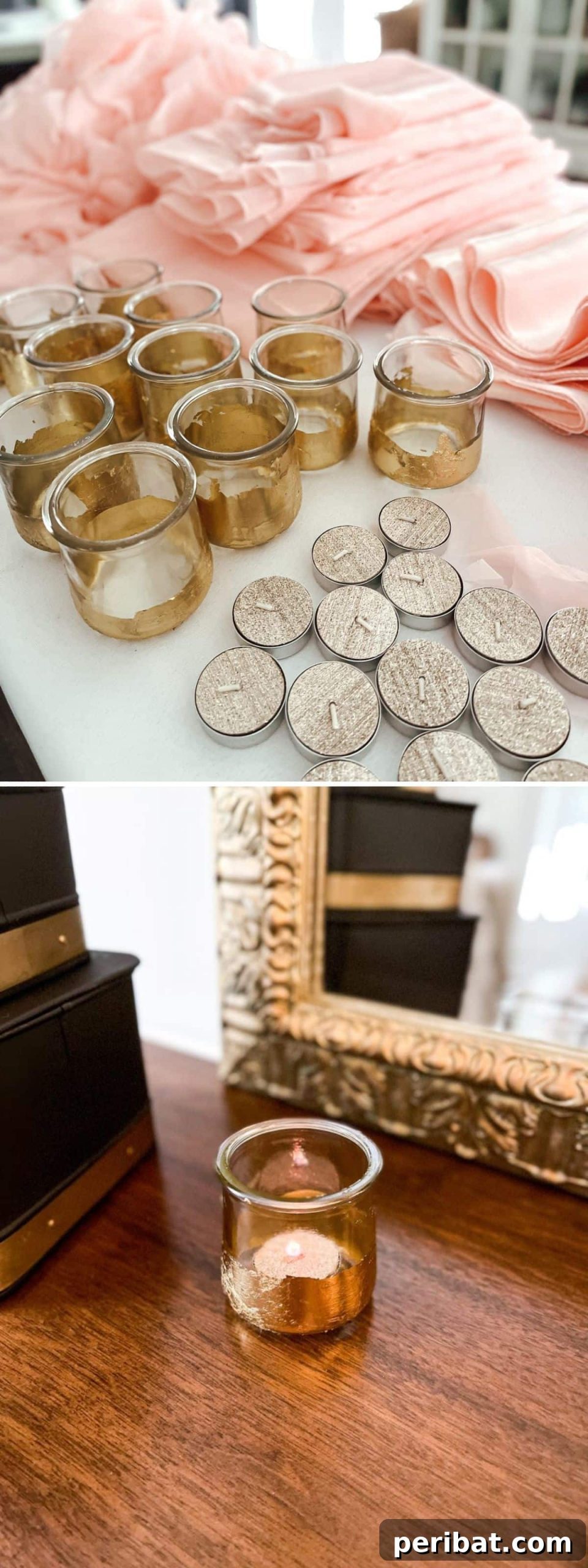 Frosty & Frugal: 20 DIY Decor Ideas for Your Winter Wedding 11 DIY Gold Leaf Candle Holders