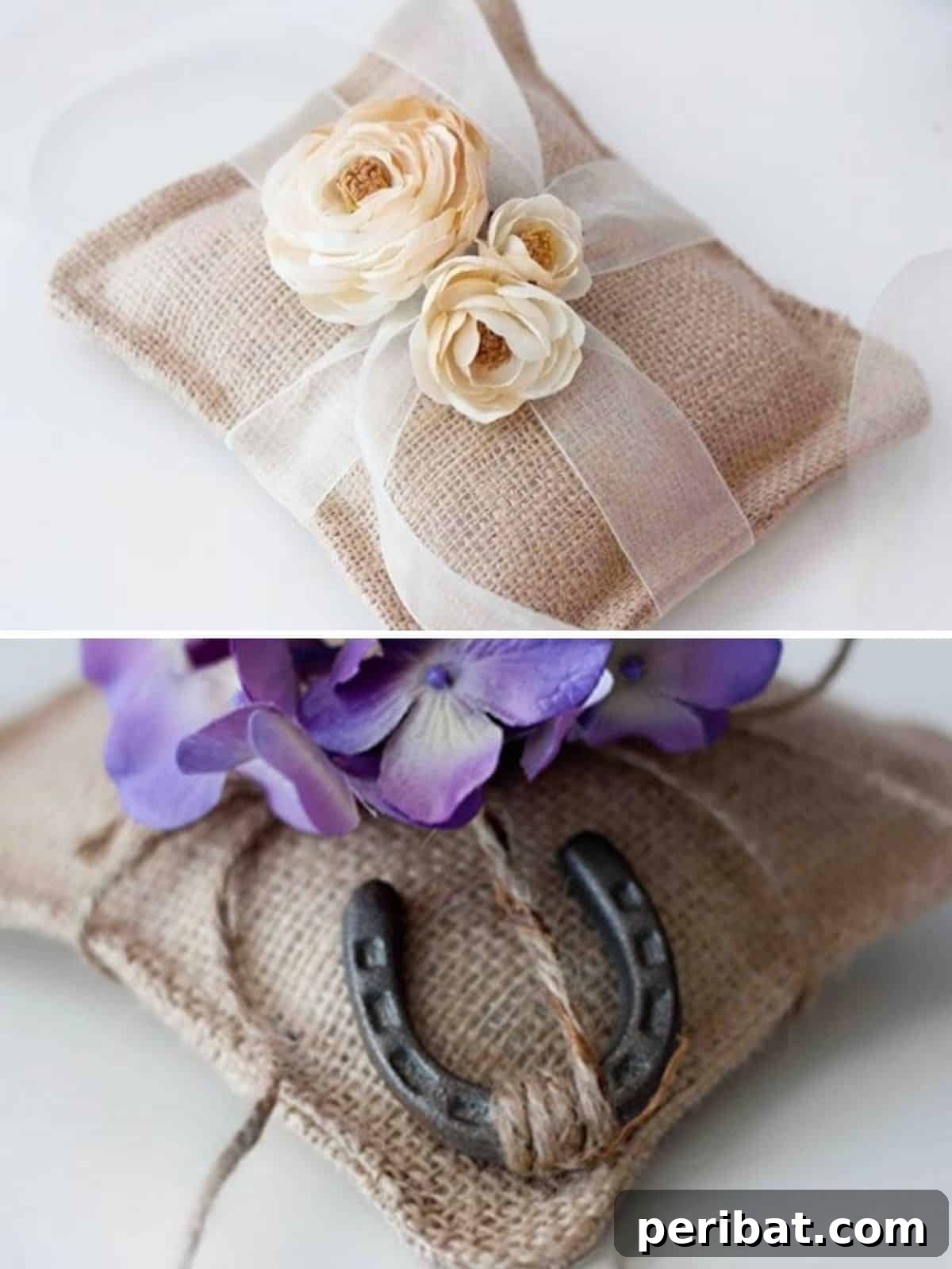 Frosty & Frugal: 20 DIY Decor Ideas for Your Winter Wedding 5 DIY $10 Burlap Ring Pillow