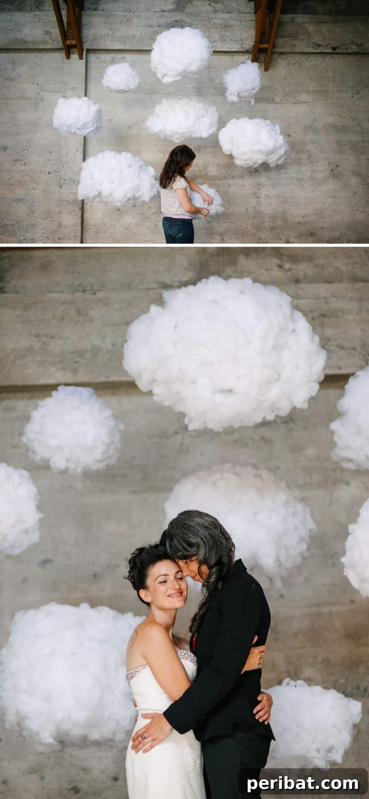 Frosty & Frugal: 20 DIY Decor Ideas for Your Winter Wedding 6 Easy DIY Cloud Backdrop
