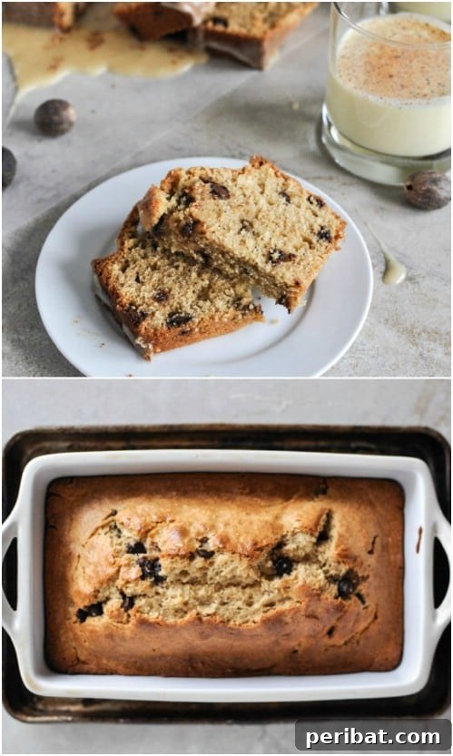 Homemade Eggnog Chocolate Chip Bread