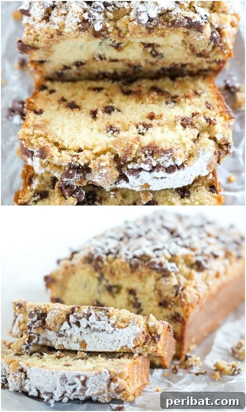 Yummy Homemade Chocolate Chip Crumb Cake Bread