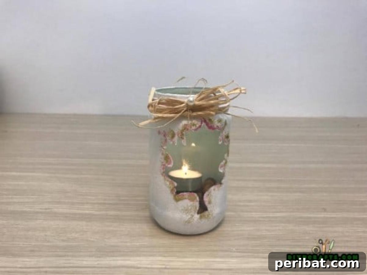 Fall Leaf Mason Jar Candle Holder