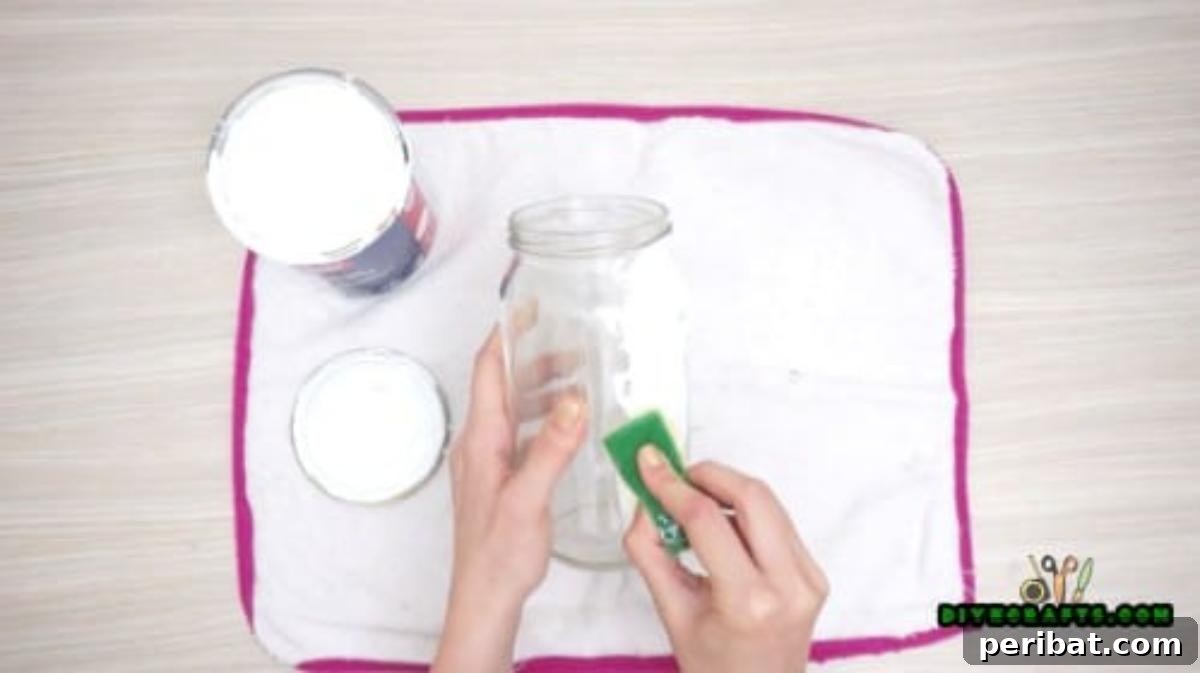 Painted Polka Dot Mason Jar