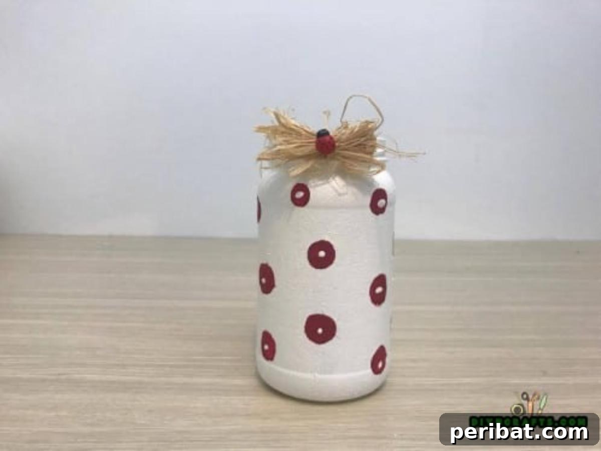 Painted Polka Dot Mason Jar