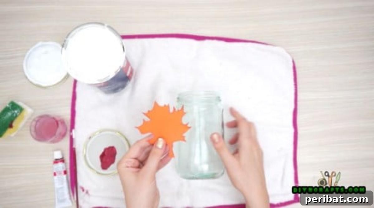 Fall Leaf Mason Jar Candle Holder