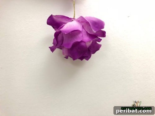 Effortless Holiday Crafting 5 DIY Ornament Videos 28 Finished elegant Christmas flower petal ornament