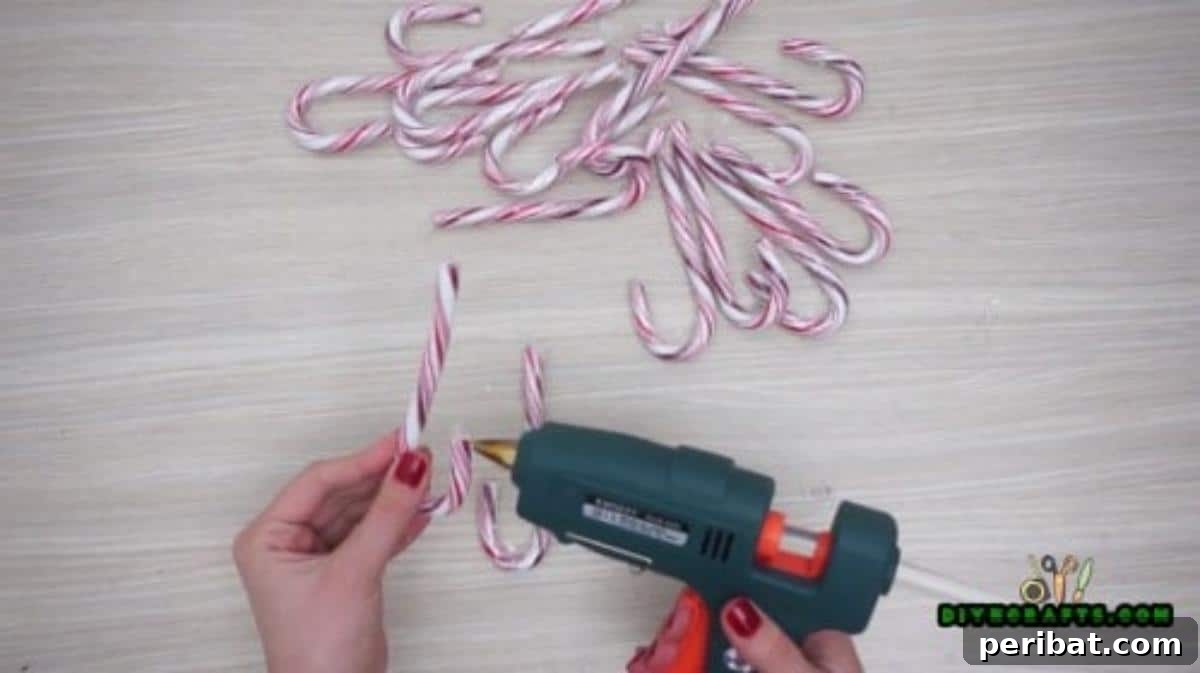 5 Festive Candy Cane Crafts to Sweeten Your Christmas 24 Candy Cane Wreath - 5 Candy Cane Projects for a Deliciously Festive Christmas
