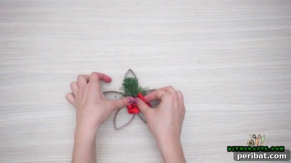 Upcycle Paper Rolls: 5 Easy Holiday Decoration Ideas 6 Christmas Poinsettia - Step 3: Gluing strips to form flower petals