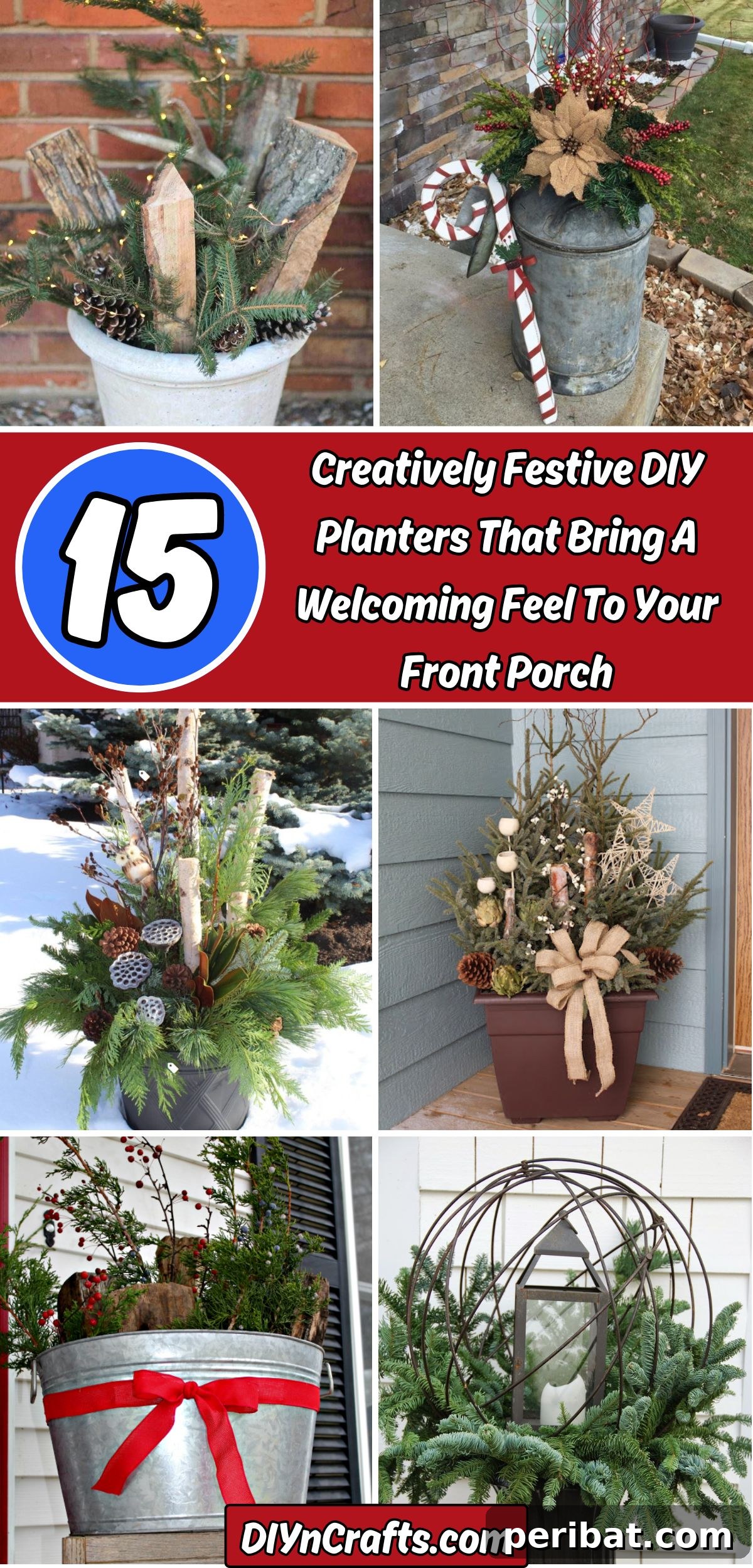 Welcome Home: 15 Creative DIY Planters for Your Front Porch 2 15 Creatively Festive DIY Planters That Bring A Welcoming Feel To Your Front Porch collage.