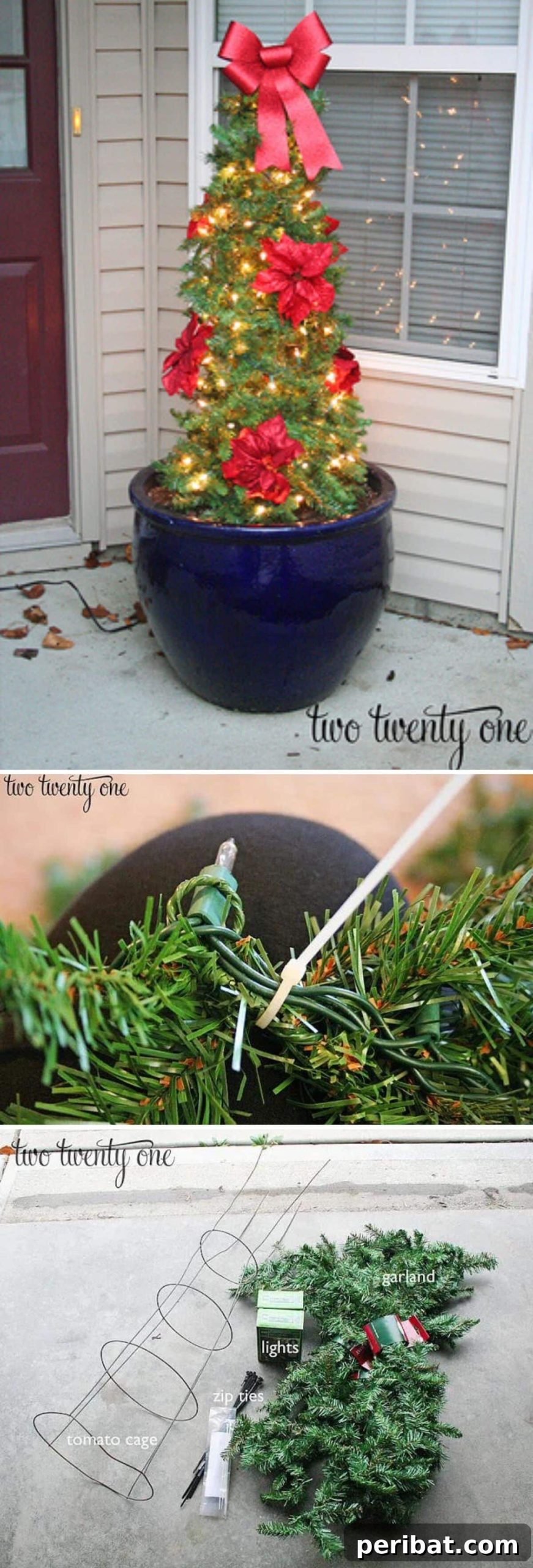 Welcome Home: 15 Creative DIY Planters for Your Front Porch 16 DIY Tomato Cage Poinsettia Christmas Tree