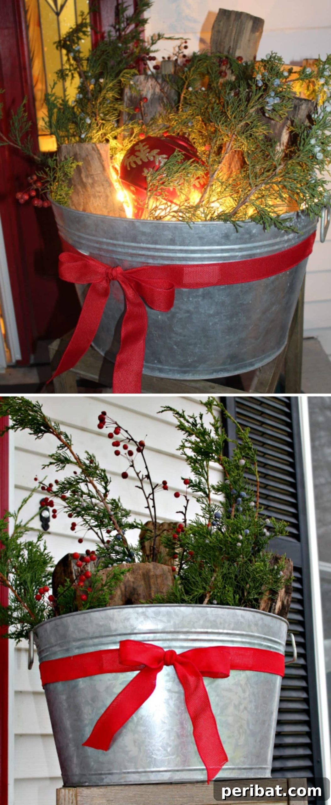 Welcome Home: 15 Creative DIY Planters for Your Front Porch 4 DIY Antique Washtub Holiday Planter