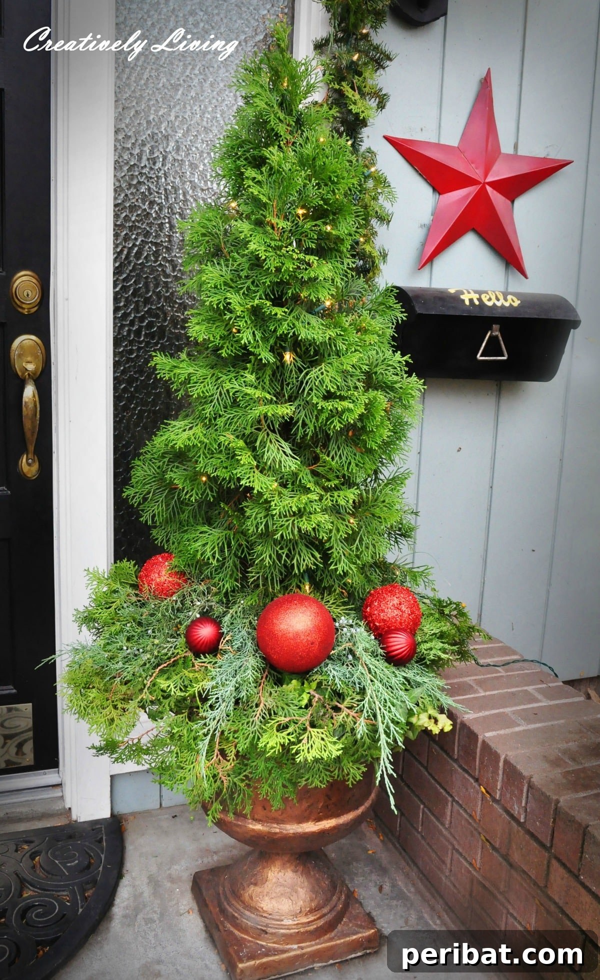 Welcome Home: 15 Creative DIY Planters for Your Front Porch 6 Decorated Christmas Tree Topiary Planter