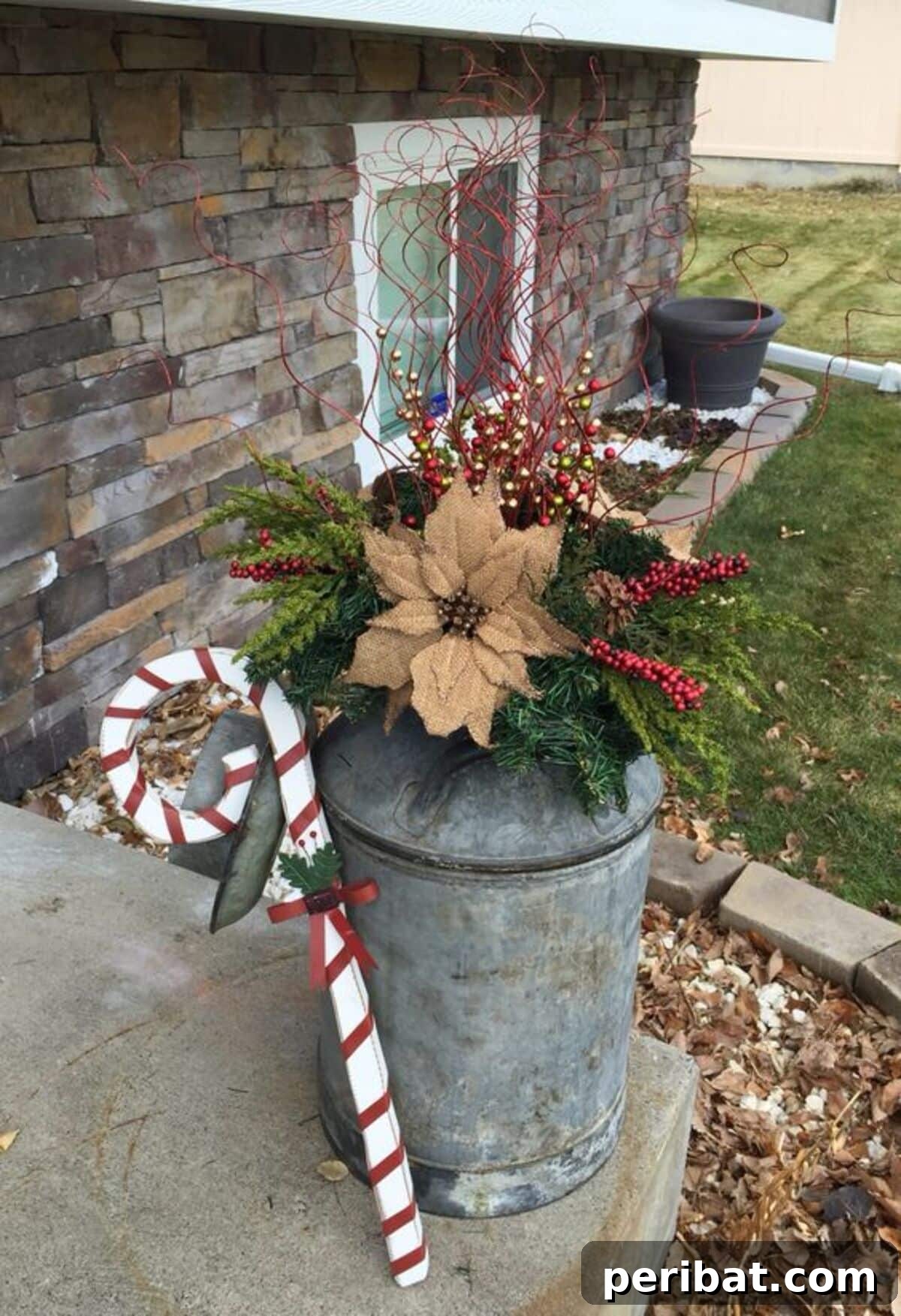 Welcome Home: 15 Creative DIY Planters for Your Front Porch 10 Rustic Poinsettia Milk Can Planter