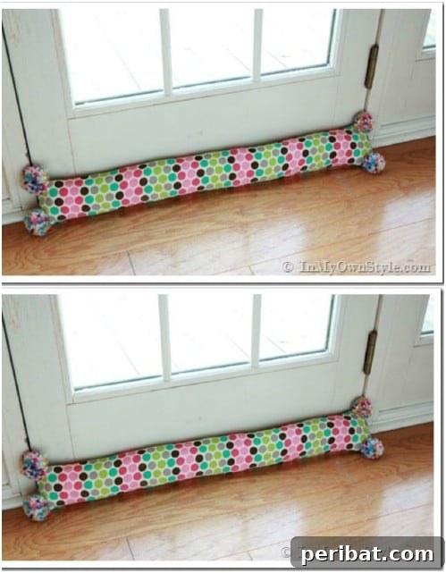 17 Ingenious DIY Draft Stoppers To Beat The Winter Chill 13 DIY Pom Pom Draft Stopper