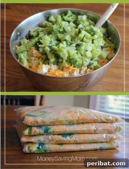 Chicken, Broccoli, Rice Casserole - Comfort Food Freezer Meal