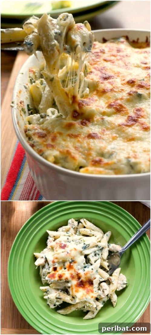 Spinach Dip Chicken Pasta Casserole - Hidden Veggie Freezer Meal