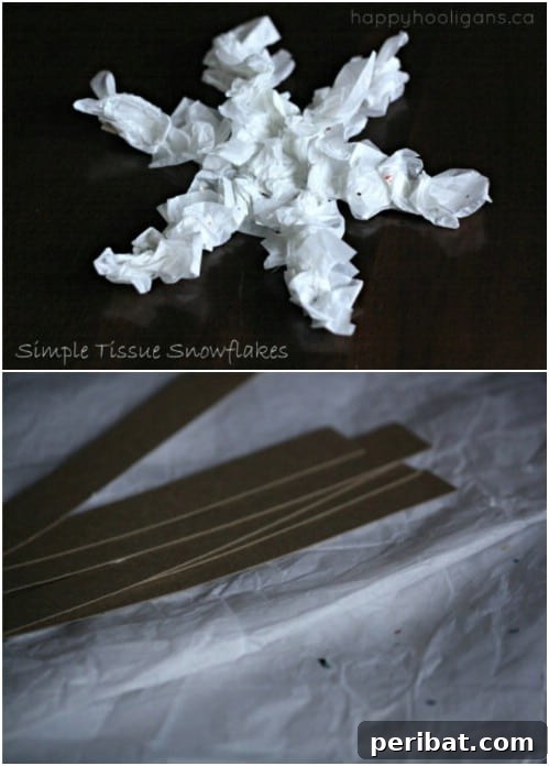 Winter Wonder Crafts: Engaging Indoor Activities for Kids 19 Tissue Paper Snowflake Craft