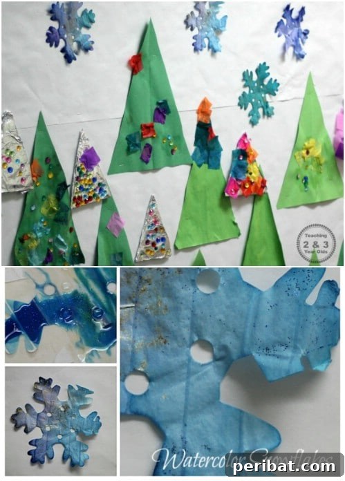 Winter Wonder Crafts: Engaging Indoor Activities for Kids 20 Easy Watercolor Snowflakes