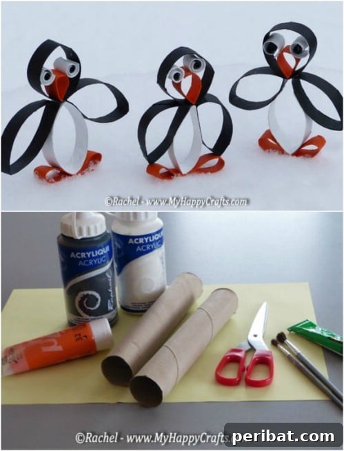 Winter Wonder Crafts: Engaging Indoor Activities for Kids 6 Repurposed Toilet Paper Roll Penguin Crafts