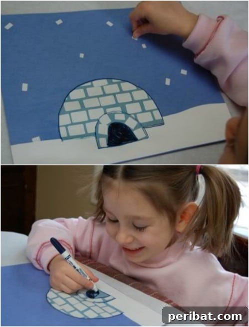 Winter Wonder Crafts: Engaging Indoor Activities for Kids 10 Mosaic Igloo Craft