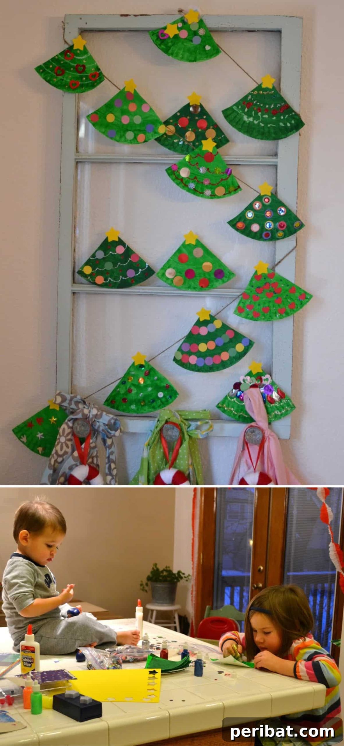 Deck Your Halls: 25 Easy DIY Garlands for Holiday Decor 18 Paper Plate Christmas Tree Garland – Kids Craft!
