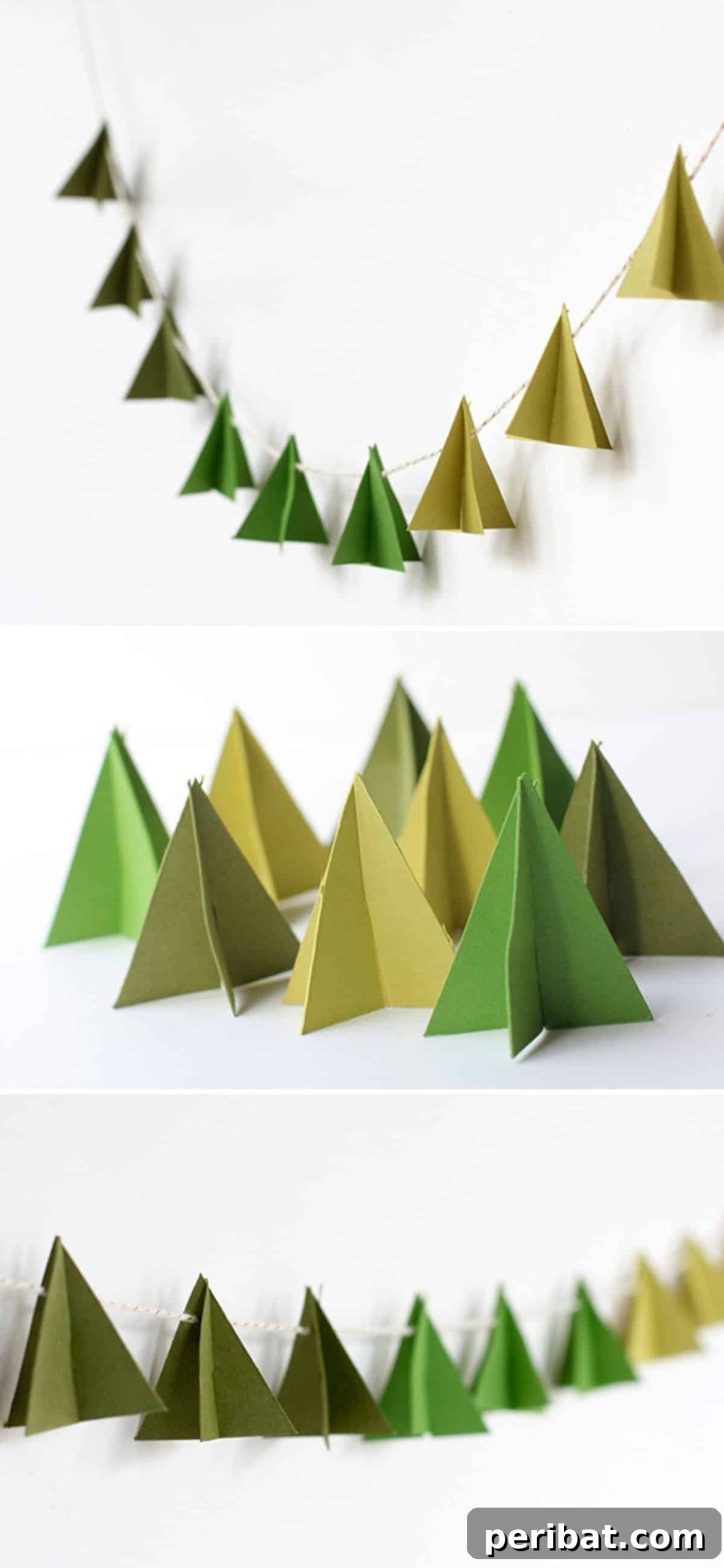 Deck Your Halls: 25 Easy DIY Garlands for Holiday Decor 21 Three-Dimensional Paper Christmas Tree Garland