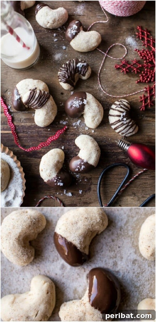 Holiday Cookie Bliss: Sweet Recipes for a Joyful Season 12 Homemade Chocolate Vanilla Bean Cashew Crescents