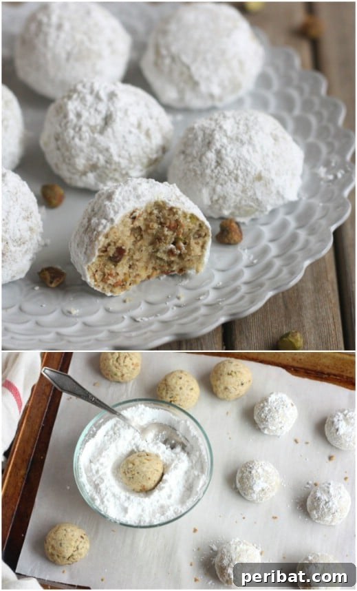 Holiday Cookie Bliss: Sweet Recipes for a Joyful Season 53 Homemade Pistachio Snowball Christmas Cookies