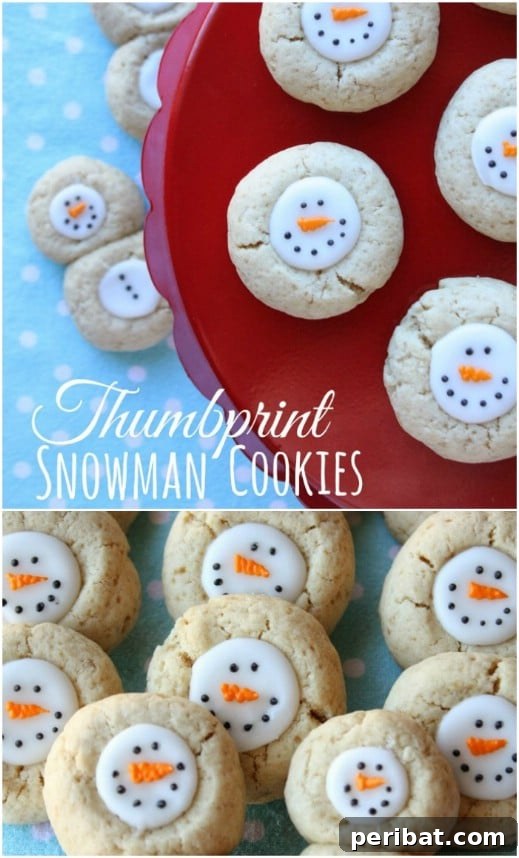 Holiday Cookie Bliss: Sweet Recipes for a Joyful Season 67 Snowmen Thumbprint Christmas Cookies
