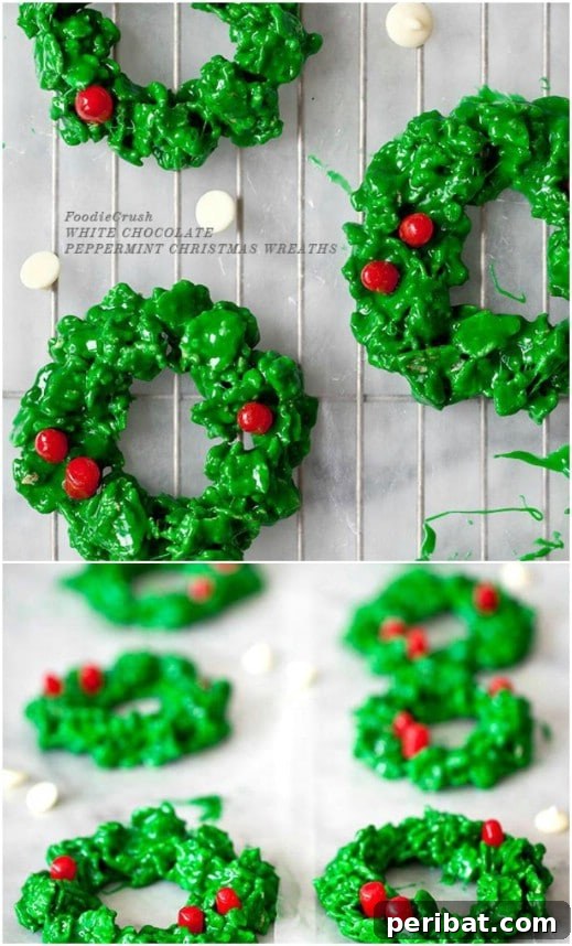 Holiday Cookie Bliss: Sweet Recipes for a Joyful Season 68 White Chocolate Peppermint Wreaths