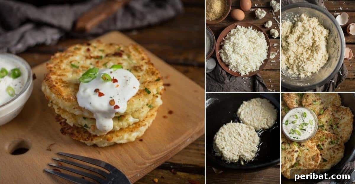 Cauliflower Fritters: The Guilt-Free Upgrade to a Beloved Classic 2 A vibrant collage featuring golden-brown cauliflower fritters, showcasing their crispy texture and appealing presentation. Perfect for healthy eating.