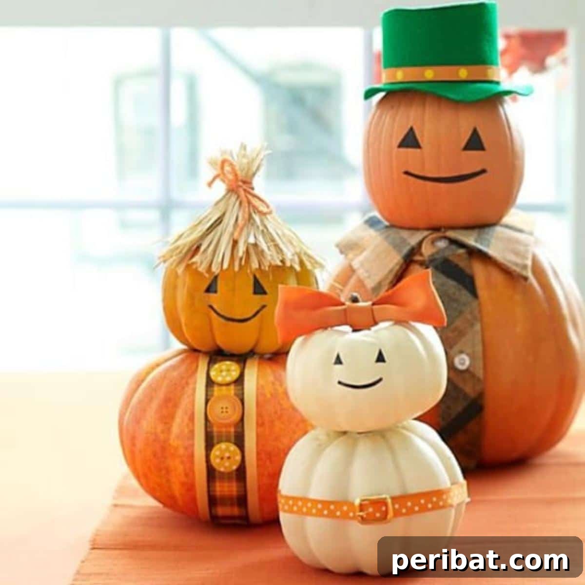 40 Spooktacularly Simple DIY Halloween Decorations 22 DIY Pumpkin Family centerpiece for Halloween