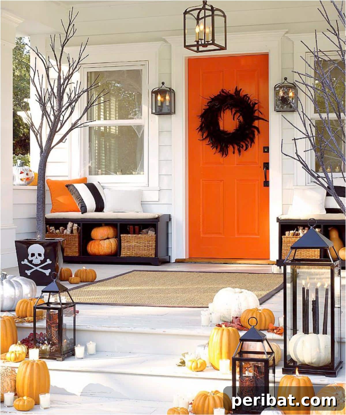 40 Spooktacularly Simple DIY Halloween Decorations 34 DIY Trick or Treating Décor with pumpkins and fall accents