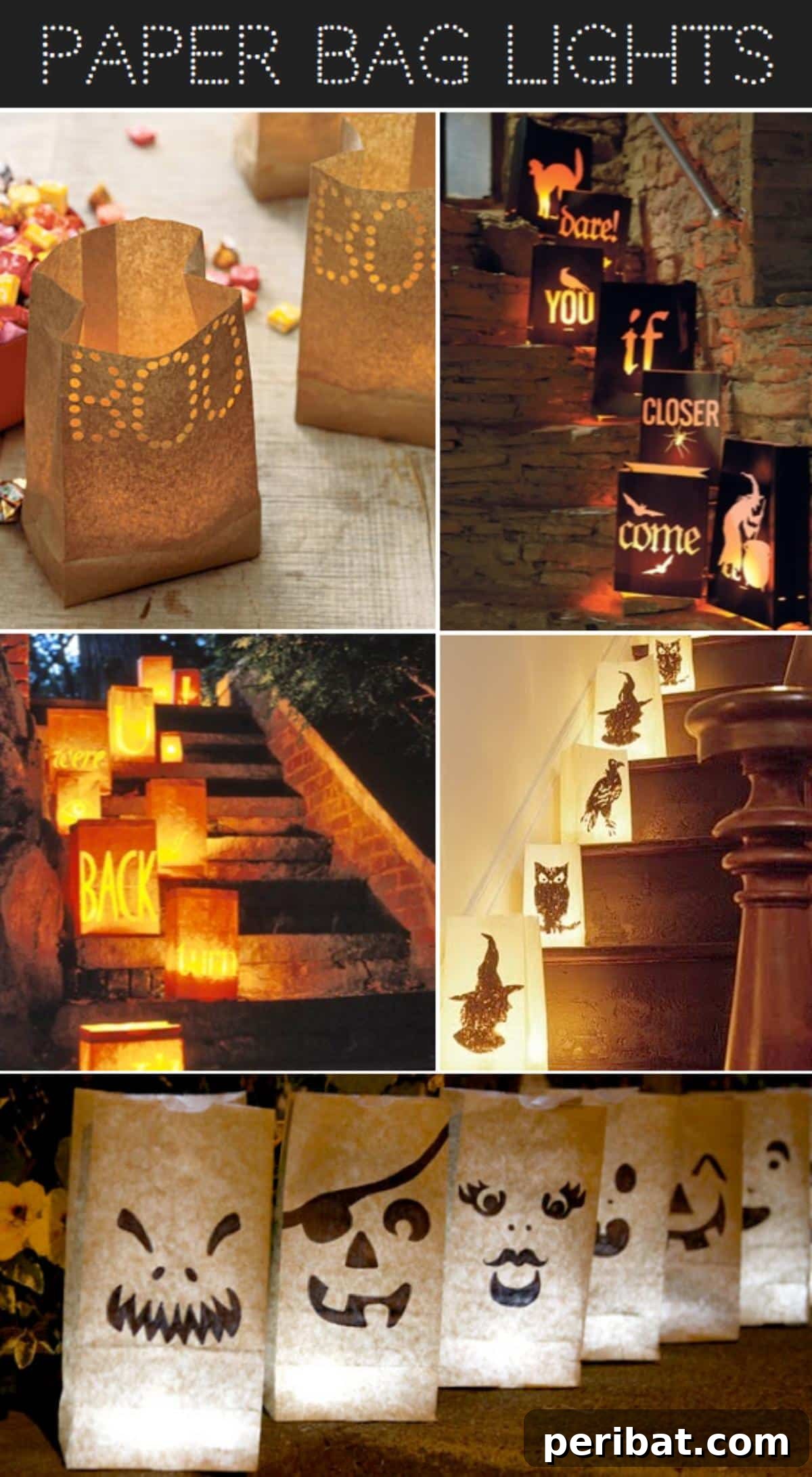 40 Spooktacularly Simple DIY Halloween Decorations 8 DIY Halloween Luminaries made from paper bags