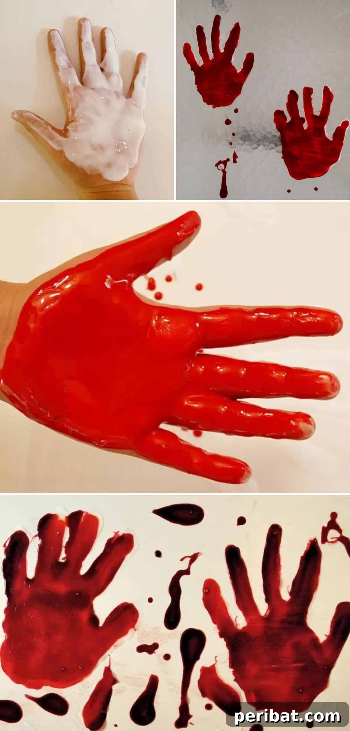 40 Spooktacularly Simple DIY Halloween Decorations 9 DIY Bloody Handprint Window Clings for spooky Halloween