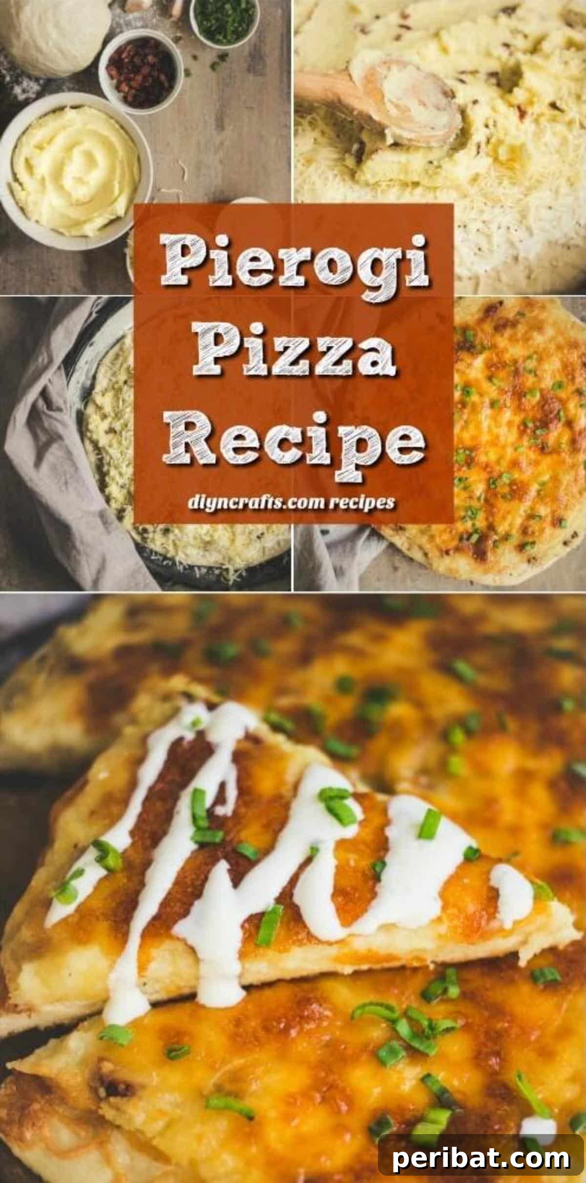 Upgrade Your Snack Game with Pierogi Pizza 2 Homemade Pierogi Pizza with melted cheese and scallions, a delightful alternative to chips
