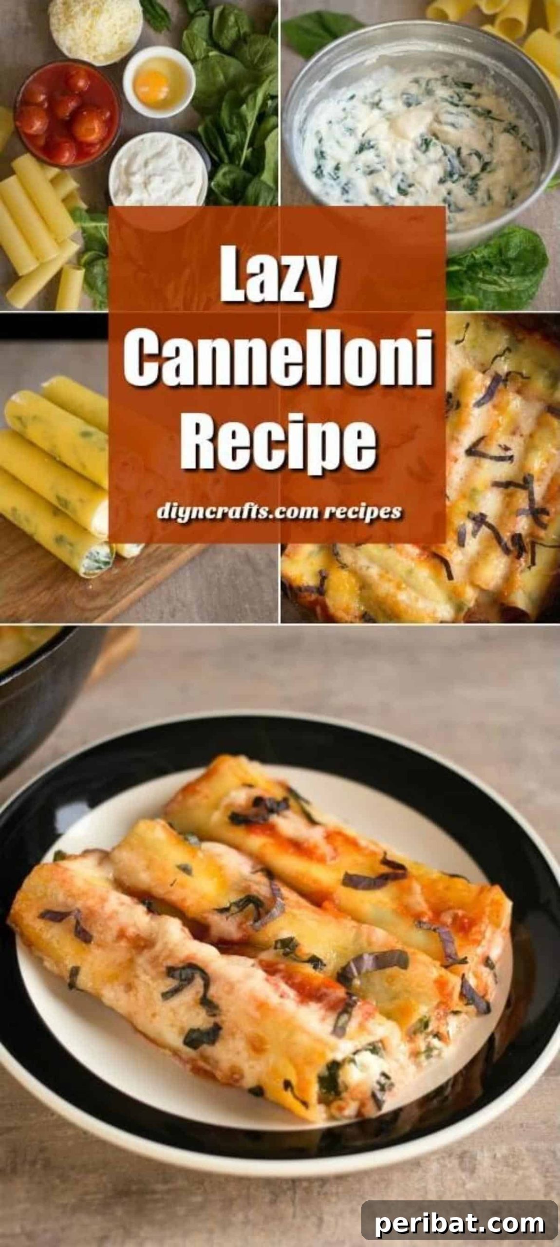 Lazy Cannelloni: Your Easy Answer to Italian Cravings 2 Delicious Lazy Cannelloni with creamy ricotta, spinach, and mozzarella cheese