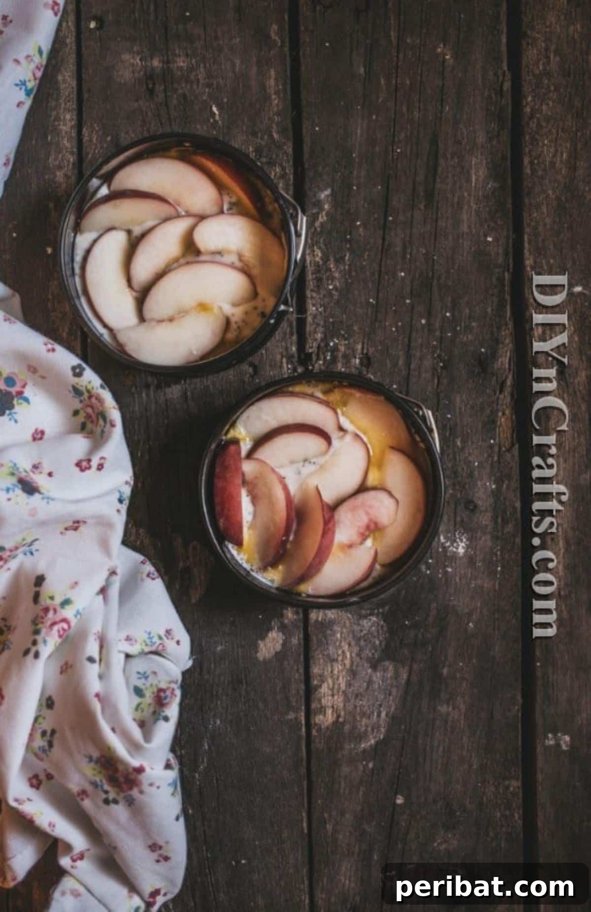 Quick And Easy Peach Cobbler Just Like Mom Made 6 Sliced peaches arranged on top of cobbler batter before baking
