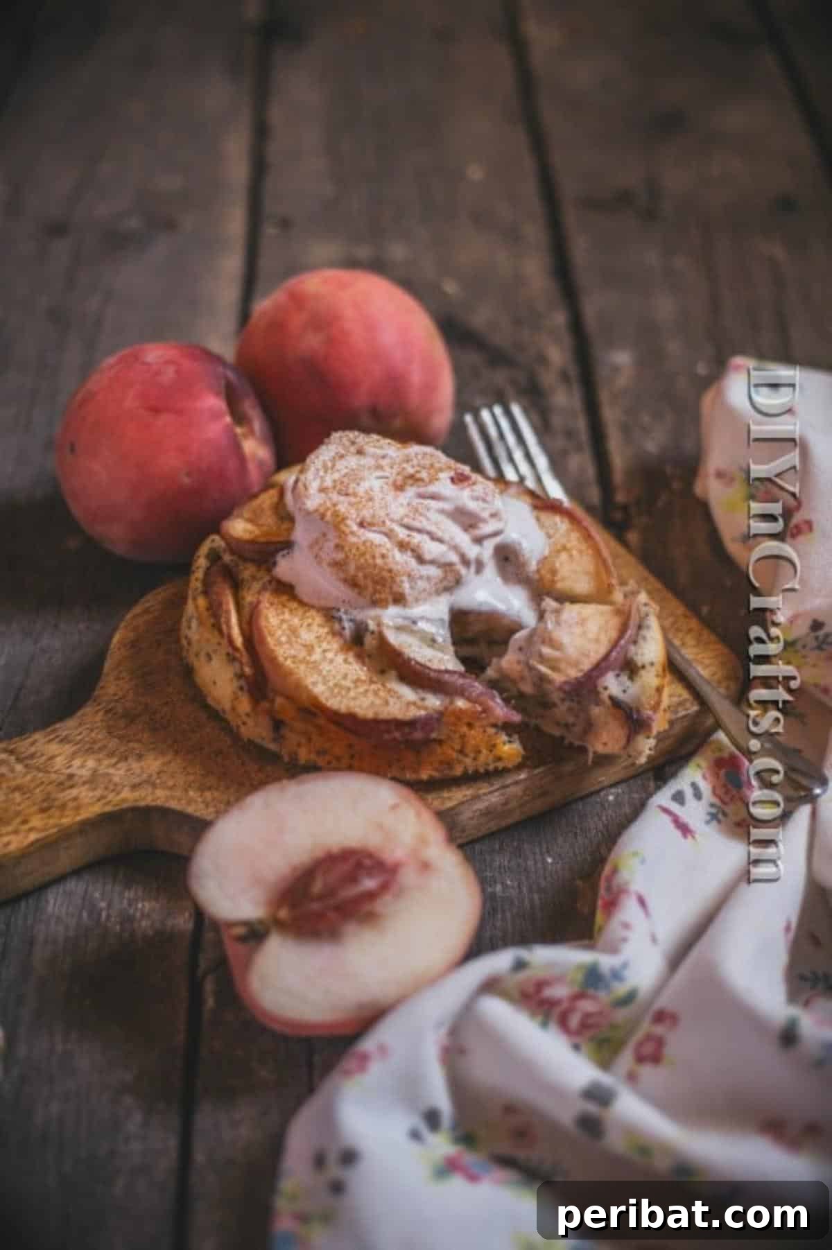 Quick And Easy Peach Cobbler Just Like Mom Made 7 Individual peach cobblers topped with vanilla bean ice cream