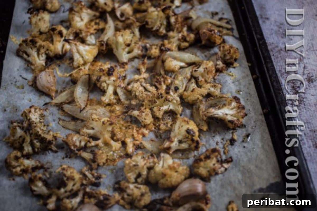 Easy and Healthy Roasted Cauliflower Side Dish 5 Bake for 50 minutes or until golden brown