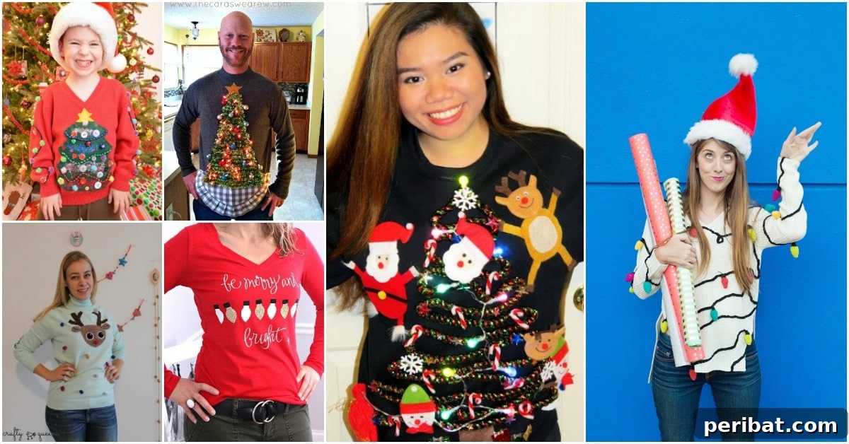 diy ugly sweater ideas for Christmas parties